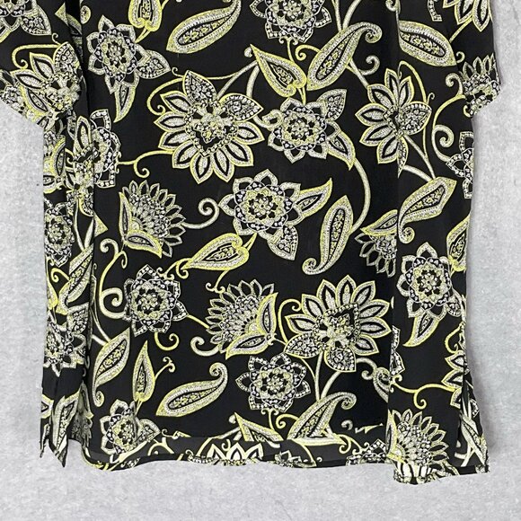 Catherines Top‎ Women 16 W Button Up Floral Short Sleeves V-Neck Casual Travel - Picture 7 of 11